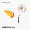 Tasting notes: citrus, floral and baking spice