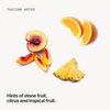 Tasting notes: stone fruit, citrus and tropical fruit