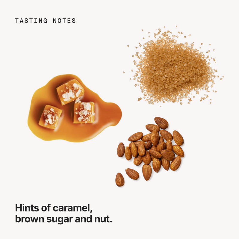 Tasting notes: caramel, brown sugar and nut