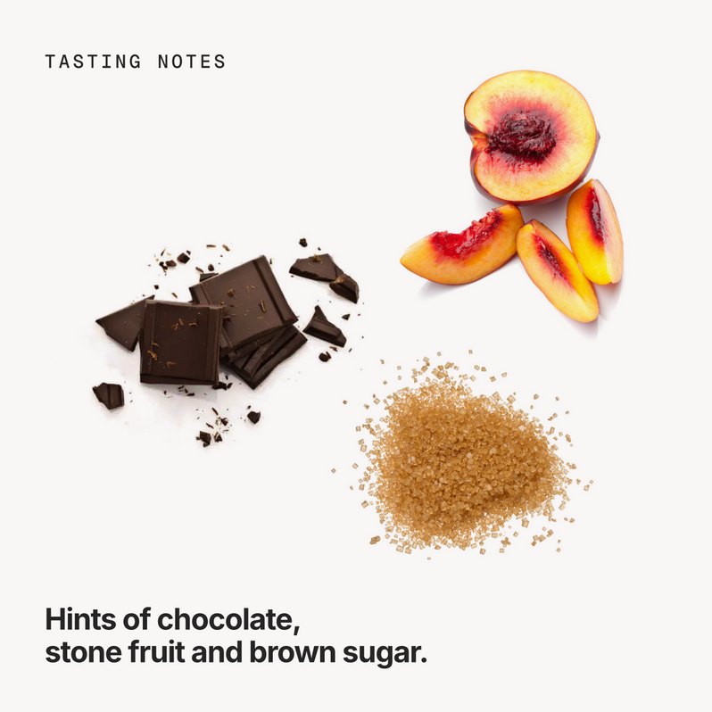 Tasting notes: chocolate, stone fruit and brown sugar