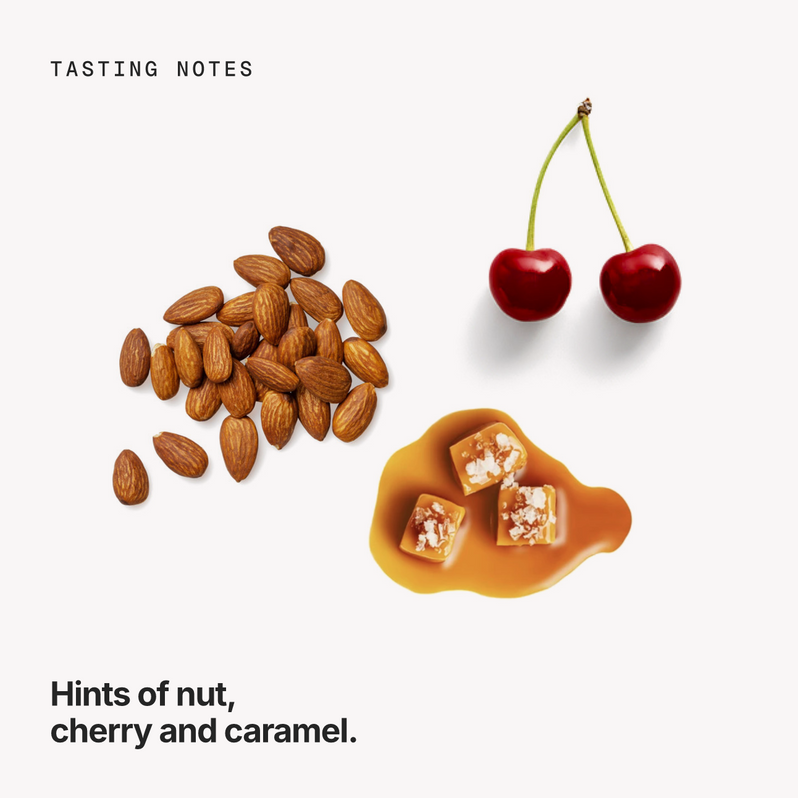 Tasting notes: nut, cherry and caramel