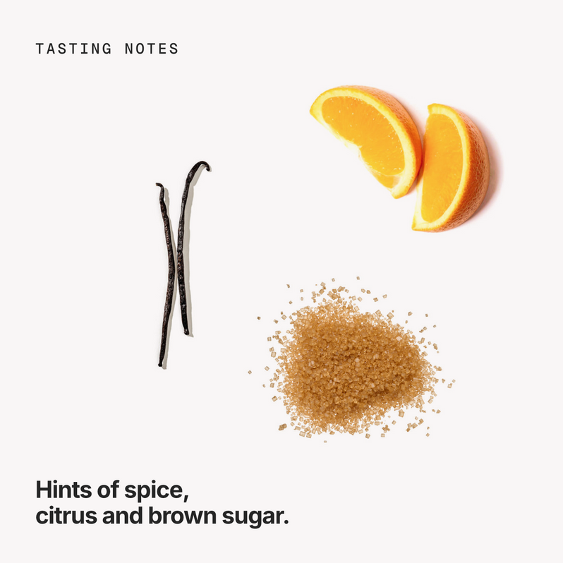 Tasting notes: spice, citrus and brown sugar
