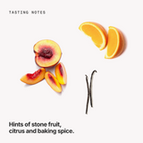 Tasting notes: stone fruit, citrus and baking spice