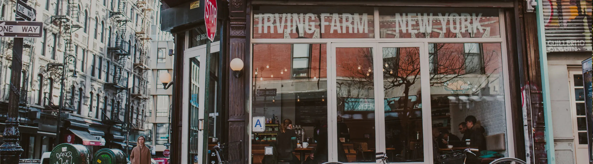 Outside view of one of Irving Farm's coffee shop locations.